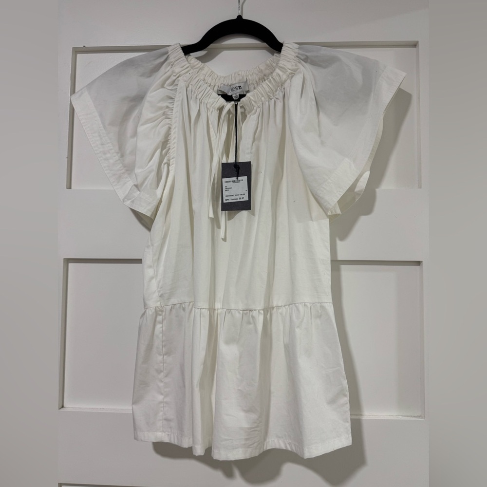 Joe's Jeans White Ruffle Sleeve top